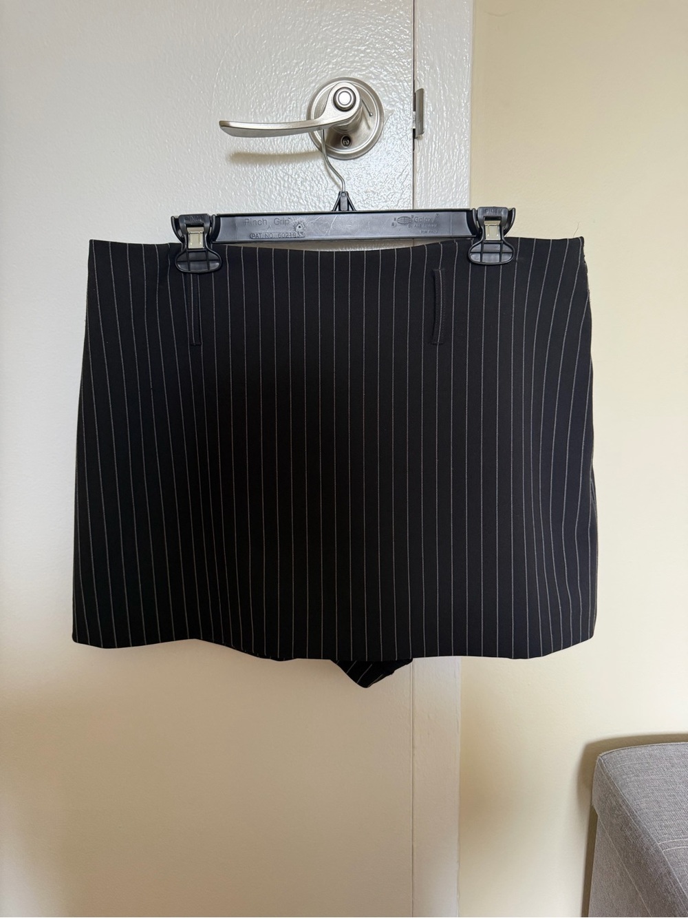 Express Black Pinstripe Mini Skirt